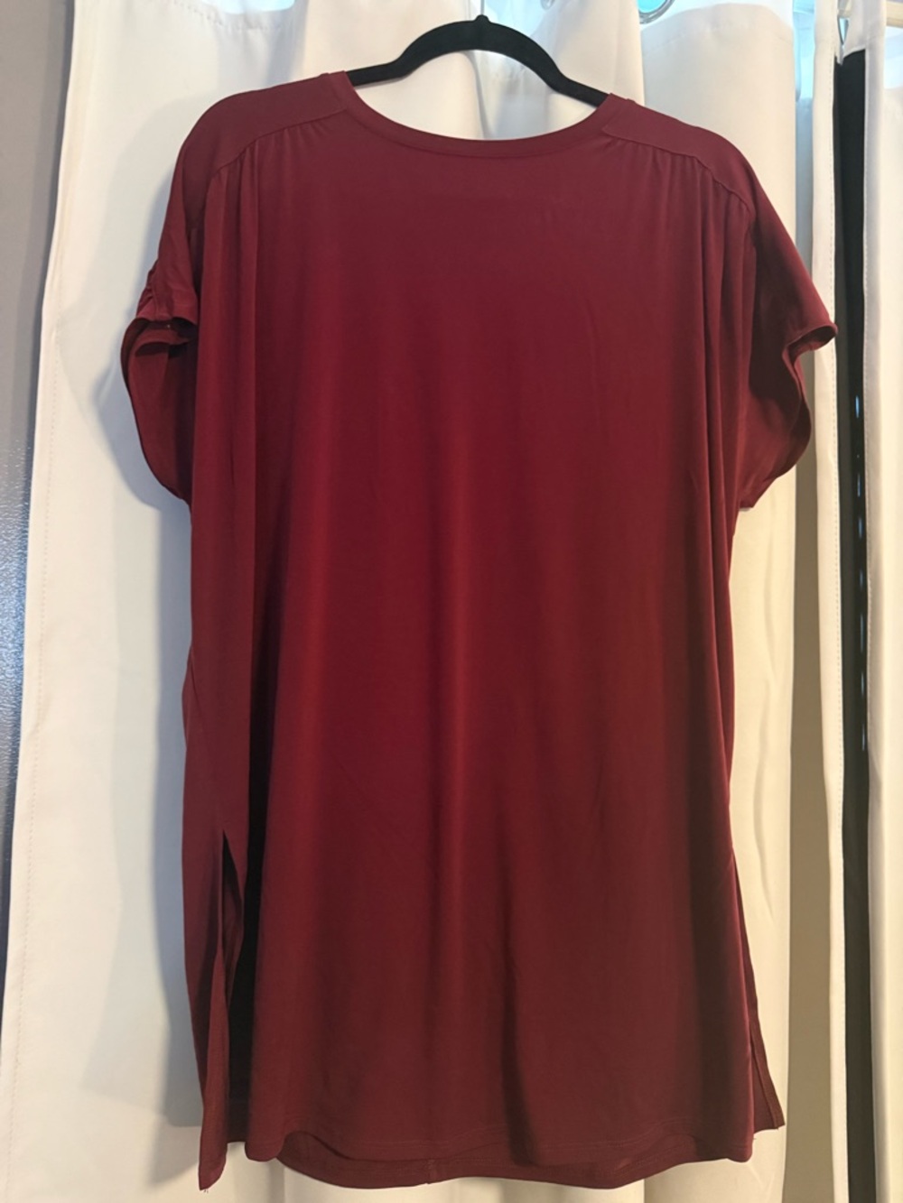 Lane Bryant Burgundy Short-Sleeve Drape Tunic